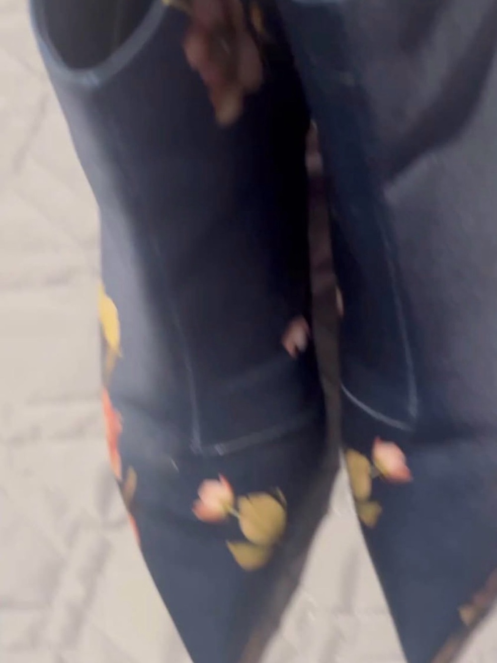 Ted Baker Navy Ankle Boots with Floral Embroidery